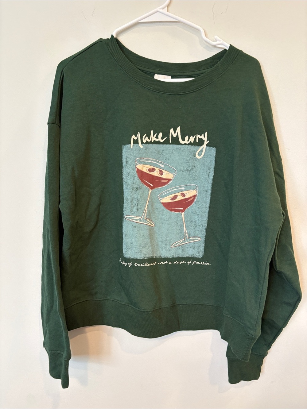 Anthropologie Maeve x Natalia B make merry espresso martini sweatshirt medium